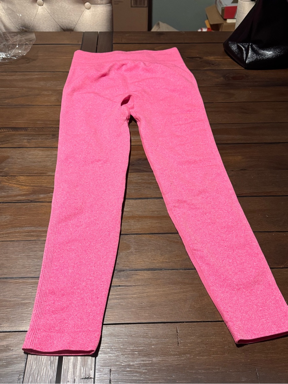 OQQ women’s Pink Seamless Active butt sculpting Leggings-M